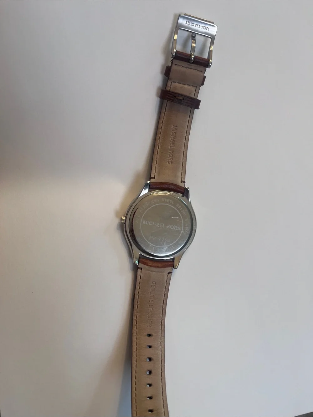 Michael Kors Brown Leather Strap Gold-Tone Dial Watch